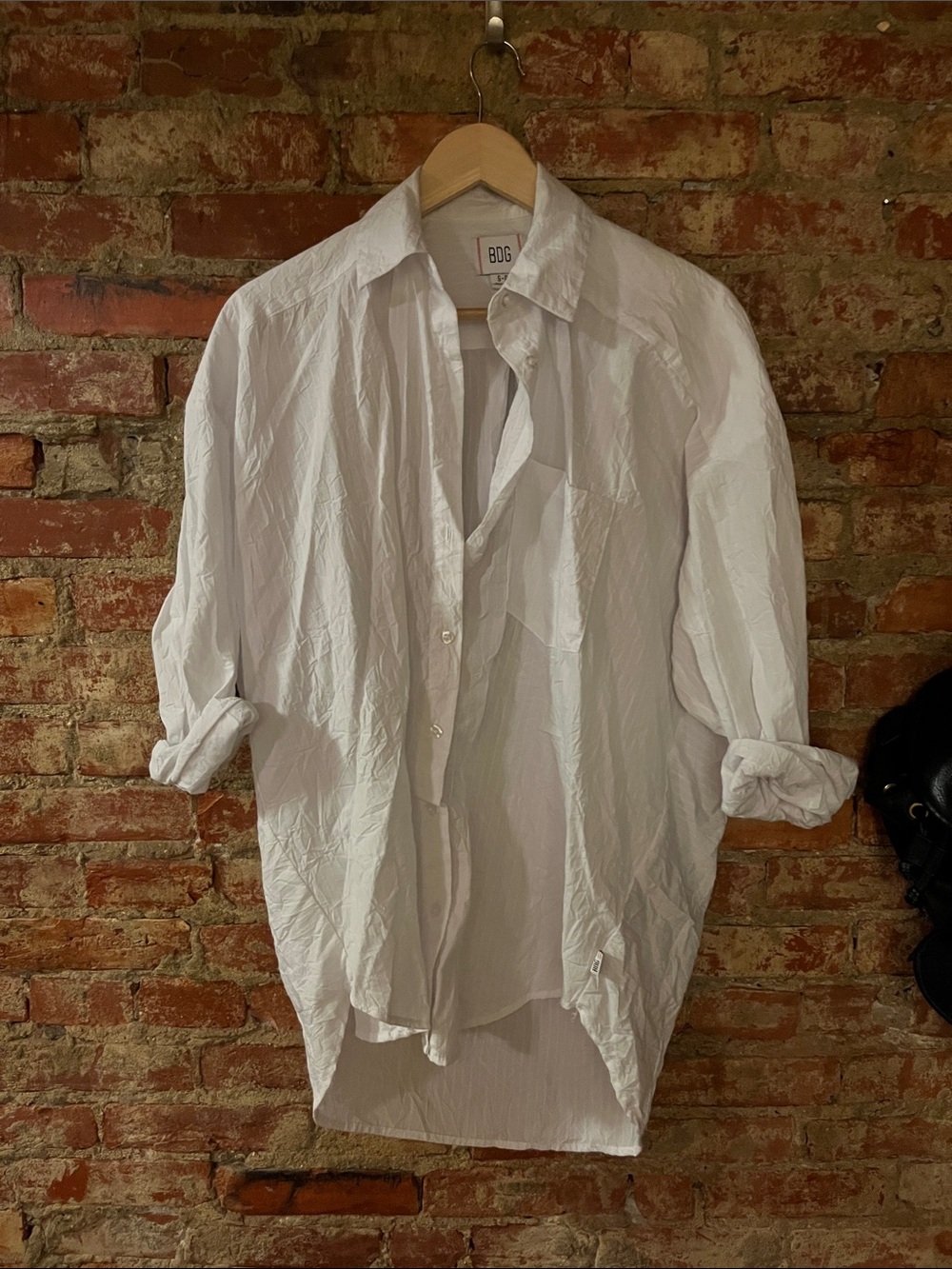 BDG White Oversized Button-Down Shirt